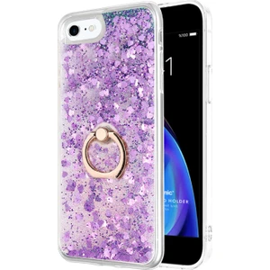 Apple iPhone 6s Kılıf Glitter Liquid Holder Mor