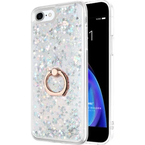 Apple iPhone 8 Kılıf Glitter Liquid Holder Gümüş