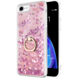 Apple iPhone 8 Kılıf Glitter Liquid Holder Pembe