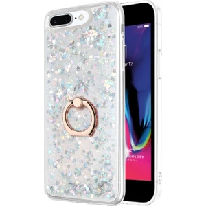 Apple iPhone 8 Plus Kılıf Glitter Liquid Holder Gümüş