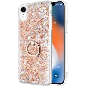 Apple iPhone Xr Kılıf Glitter Liquid Holder Gold