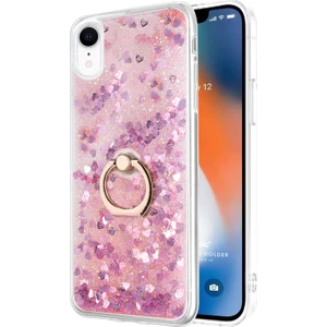Apple iPhone Xr Kılıf Glitter Liquid Holder Pembe