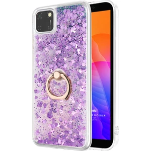 Huawei Honor 9s Kılıf Glitter Liquid Holder Mor