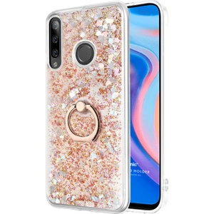 Huawei Honor 9x Kılıf Glitter Liquid Holder Gold