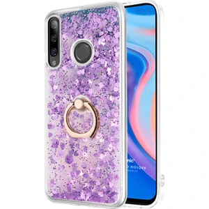 Huawei Honor 9x Kılıf Glitter Liquid Holder Mor