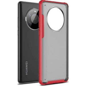 Huawei Mate 40 Pro Kılıf Frosted Frame Kırmızı