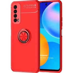 Huawei P Smart 2021 Kılıf Kickstand Ring Holder Kırmızı