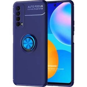 Huawei P Smart 2021 Kılıf Kickstand Ring Holder Lacivert