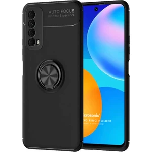 Huawei P Smart 2021 Kılıf Kickstand Ring Holder Siyah