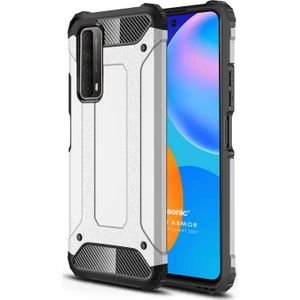 Huawei P Smart 2021 Kılıf Rugged Ar Gümüş