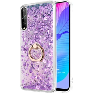 Huawei P Smart S Kılıf Glitter Liquid Holder Mor