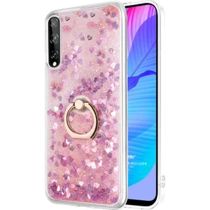 Huawei P Smart S Kılıf Glitter Liquid Holder Pembe