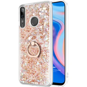 Huawei P Smart Z Kılıf Glitter Liquid Holder Gold