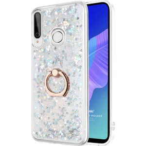 Huawei P40 Lite E Kılıf Glitter Liquid Holder Gümüş