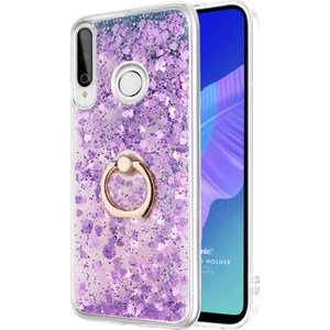 Huawei P40 Lite E Kılıf Glitter Liquid Holder Mor