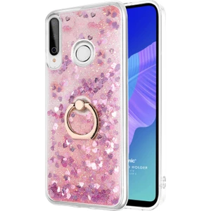 Huawei P40 Lite E Kılıf Glitter Liquid Holder Pembe