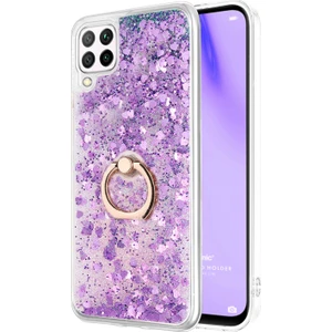 Huawei P40 Lite Kılıf Glitter Liquid Holder Mor