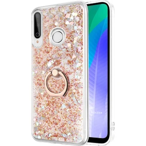 Huawei Y6P Kılıf Glitter Liquid Holder Gold