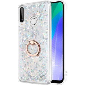 Huawei Y6P Kılıf Glitter Liquid Holder Gümüş