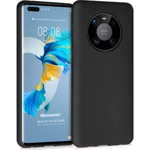 Matte Silicone Huawei Mate 40 Pro Kılıf Siyah