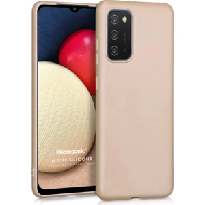 Matte Silicone Samsung Galaxy A02S Kılıf Gold