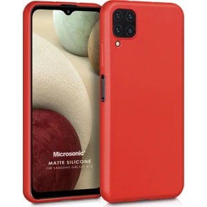 Matte Silicone Galaxy A12 Kılıf Kırmızı