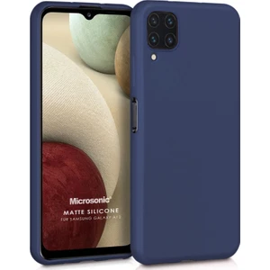Matte Silicone Galaxy A12 Kılıf Lacivert