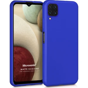 Matte Silicone Galaxy A12 Kılıf Mavi