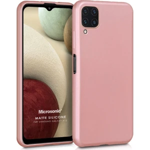 Matte Silicone Galaxy A12 Kılıf Rose Gold