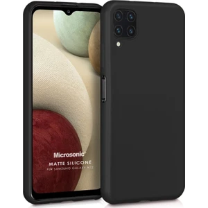 Matte Silicone Galaxy A12 Kılıf Siyah