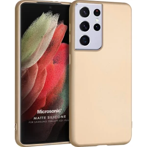 Matte Silicone Galaxy S21 Ultra Kılıf Gold