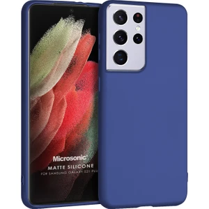 Matte Silicone Galaxy S21 Ultra Kılıf Lacivert