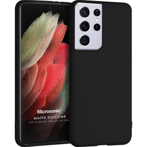 Matte Silicone Galaxy S21 Ultra Kılıf Siyah