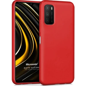 Matte Silicone Xiaomi Poco M3 Kılıf Kırmızı
