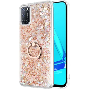 Oppo A72 Kılıf Glitter Liquid Holder Gold