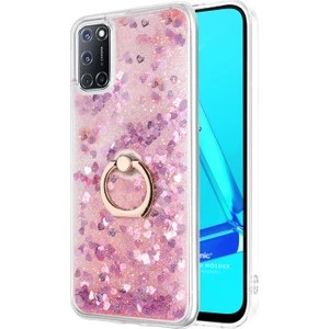 Oppo A52 Kılıf Glitter Liquid Holder Pembe