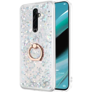 Oppo Reno 2z Kılıf Glitter Liquid Holder Gümüş