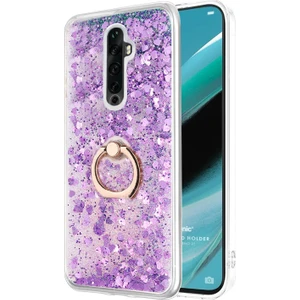 Oppo Reno 2z Kılıf Glitter Liquid Holder Mor