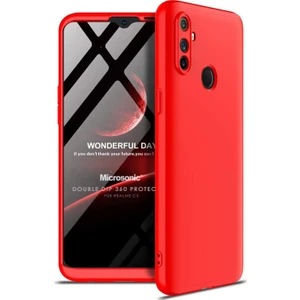 Realme C3 Kılıf Double Dip 360 Protective Kırmızı