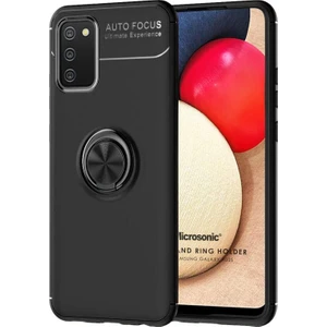 Samsung Galaxy A02S Kılıf Kickstand Ring Holder Siyah