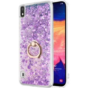 Galaxy A10 Kılıf Glitter Liquid Holder Mor