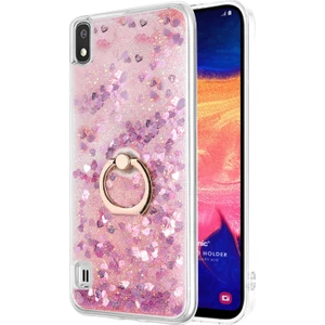 Galaxy A10 Kılıf Glitter Liquid Holder Pembe