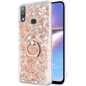 Galaxy A10S Kılıf Glitter Liquid Holder Gold