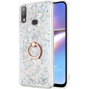 Galaxy A10S Kılıf Glitter Liquid Holder Gümüş