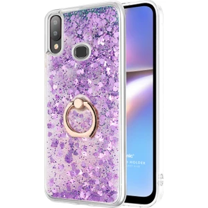 Galaxy A10S Kılıf Glitter Liquid Holder Mor