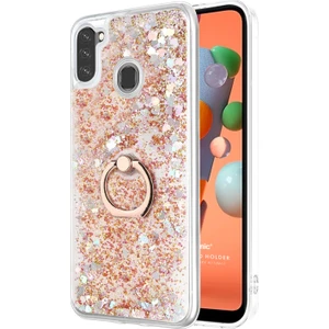 Samsung Galaxy A11 Kılıf Glitter Liquid Holder Gold