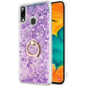 Galaxy A20 Kılıf Glitter Liquid Holder Mor