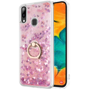 Galaxy A20 Kılıf Glitter Liquid Holder Pembe