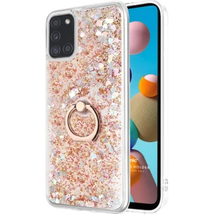 Samsung Galaxy A21S Kılıf Glitter Liquid Holder Gold