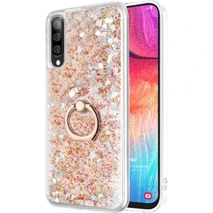 Samsung Galaxy A30S Kılıf Glitter Liquid Holder Gold